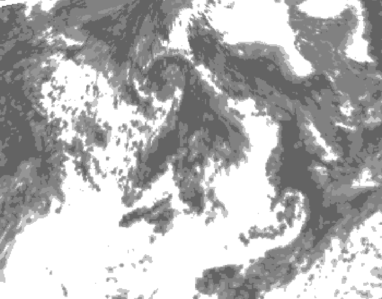 GDPS total cloud 168 hour forecast chart for Canada based on 2026/07/27 1200Z data