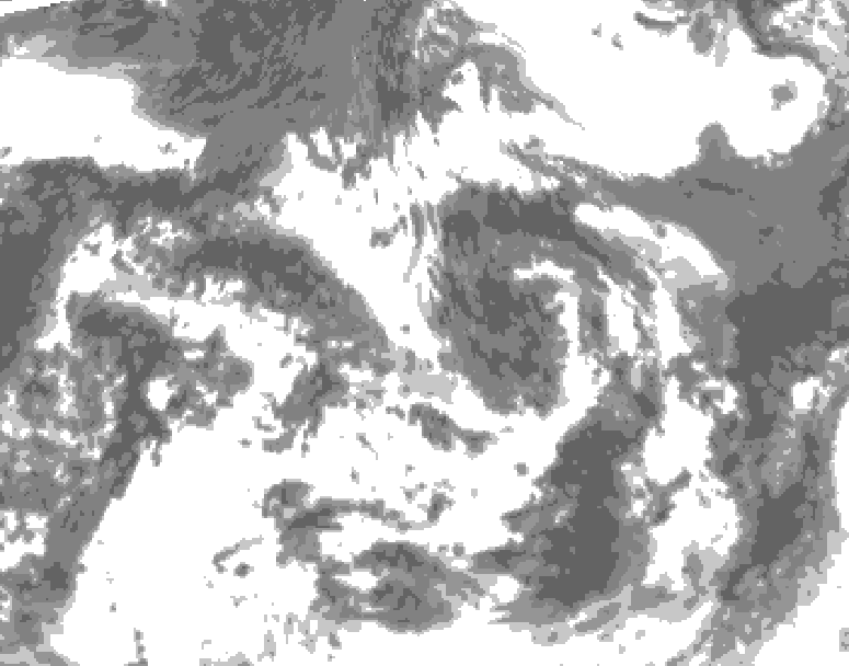 GDPS total cloud 012 hour forecast chart for Canada based on 2026/07/28 0000Z data