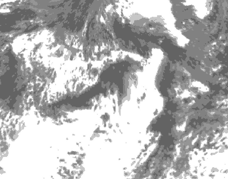 GDPS total cloud 132 hour forecast chart for Canada based on 2026/07/28 1200Z data
