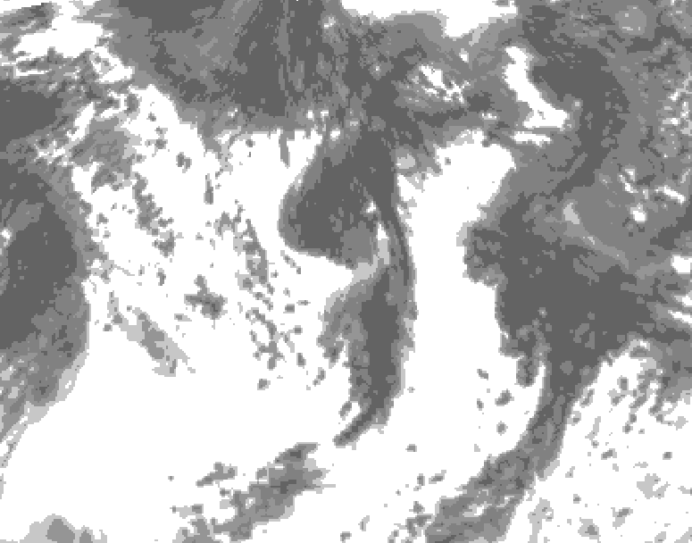 GDPS total cloud 162 hour forecast chart for Canada based on 2026/07/28 1200Z data