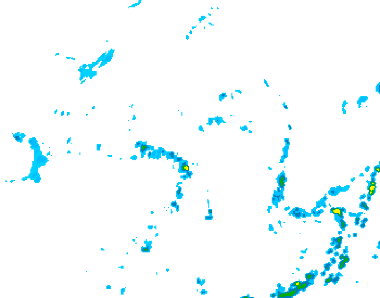 GDPS precipitation 018 hour forecast chart for Canada based on 2026/07/29 1200Z data