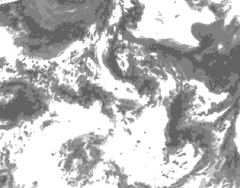 GDPS total cloud 024 hour forecast chart for Canada based on 2026/07/29 0000Z data