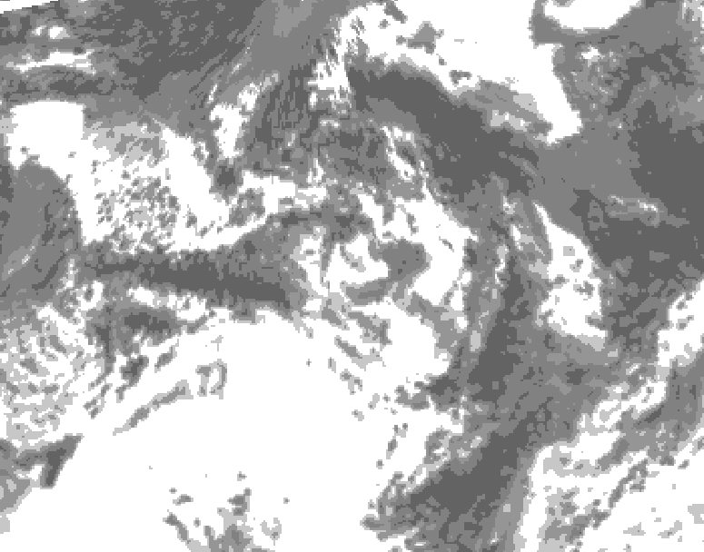 GDPS total cloud 096 hour forecast chart for Canada based on 2026/07/29 0000Z data