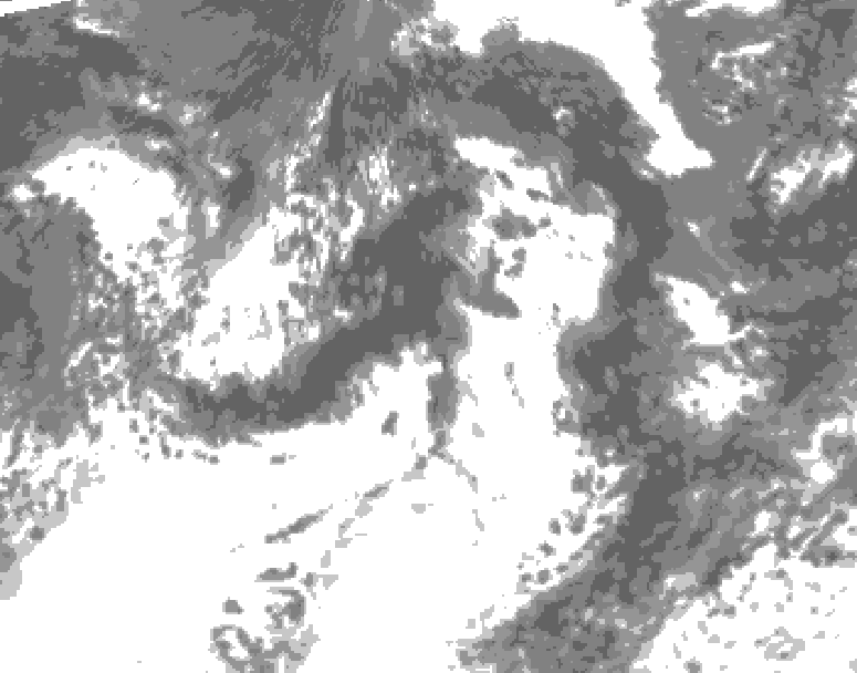 GDPS total cloud 120 hour forecast chart for Canada based on 2026/07/29 0000Z data