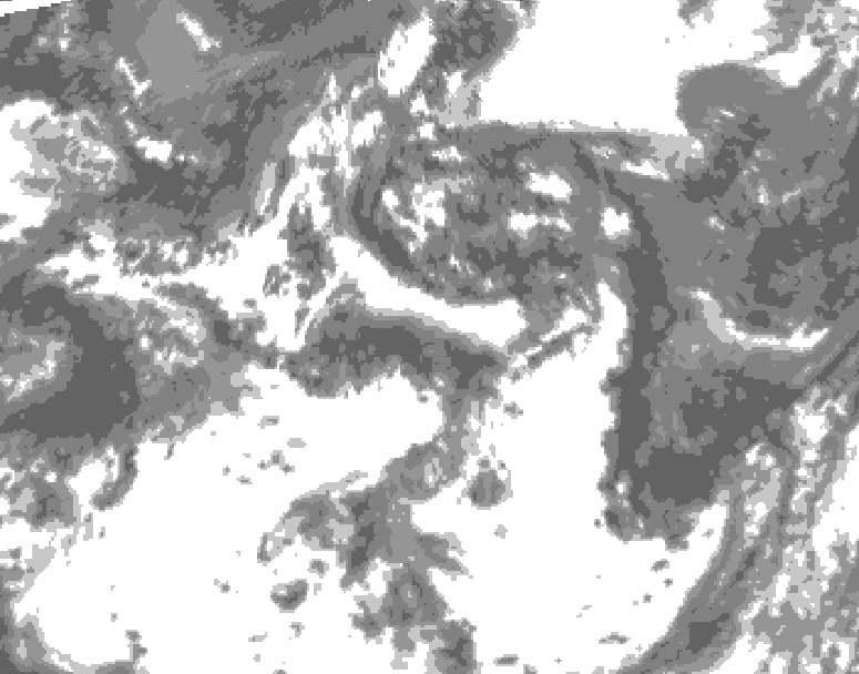 GDPS total cloud 024 hour forecast chart for Canada based on 2026/07/29 1200Z data