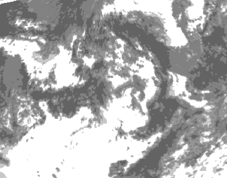 GDPS total cloud 096 hour forecast chart for Canada based on 2026/07/29 1200Z data