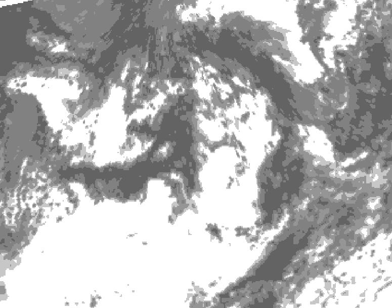 GDPS total cloud 102 hour forecast chart for Canada based on 2026/07/29 1200Z data