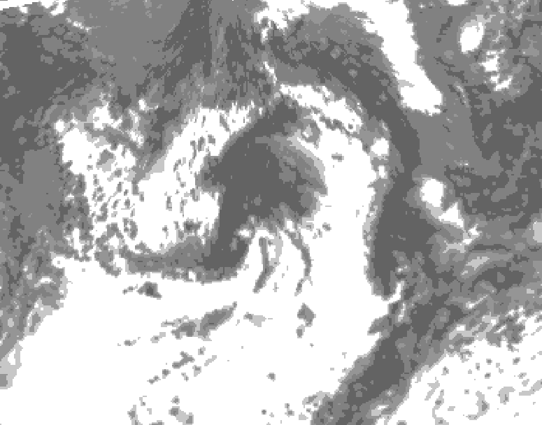 GDPS total cloud 114 hour forecast chart for Canada based on 2026/07/29 1200Z data