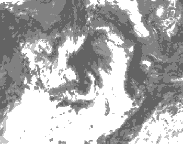 GDPS total cloud 120 hour forecast chart for Canada based on 2026/07/29 1200Z data