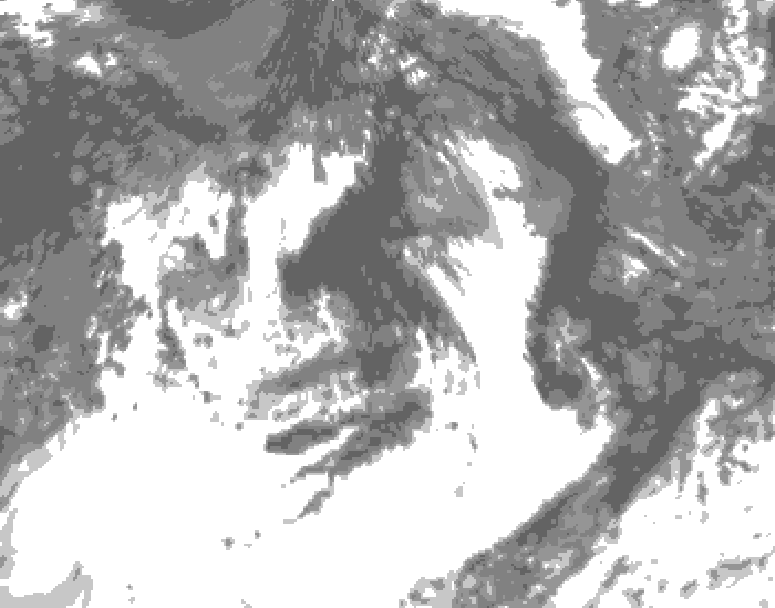 GDPS total cloud 126 hour forecast chart for Canada based on 2026/07/29 1200Z data