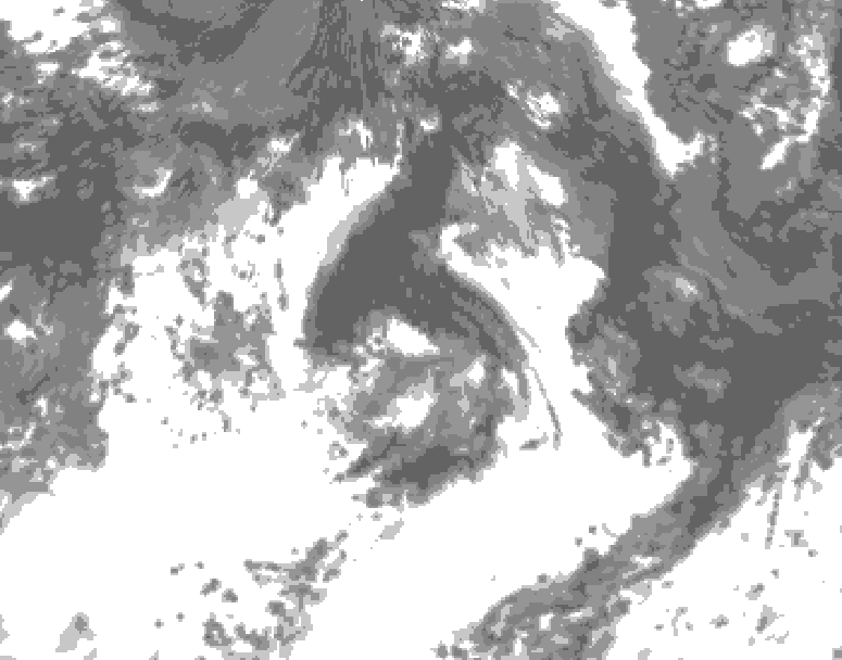 GDPS total cloud 132 hour forecast chart for Canada based on 2026/07/29 1200Z data