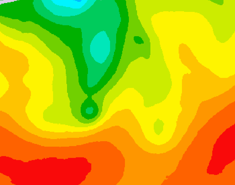 GDPS 500 millibar geopotential height 096 hour forecast chart for Canada based on 2026/07/30 0000Z data