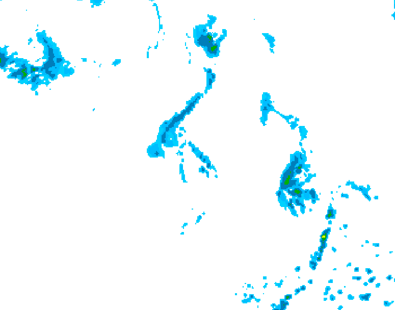 GDPS precipitation 102 hour forecast chart for Canada based on 2026/07/30 1200Z data