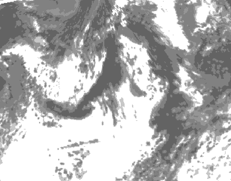 GDPS total cloud 096 hour forecast chart for Canada based on 2026/07/30 0000Z data