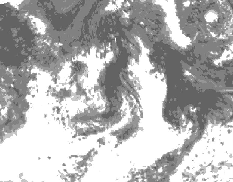 GDPS total cloud 120 hour forecast chart for Canada based on 2026/07/30 0000Z data