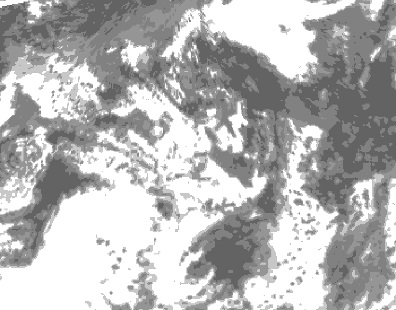 GDPS total cloud 036 hour forecast chart for Canada based on 2026/07/30 1200Z data