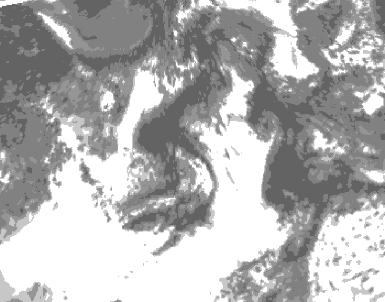 GDPS total cloud 102 hour forecast chart for Canada based on 2026/07/30 1200Z data