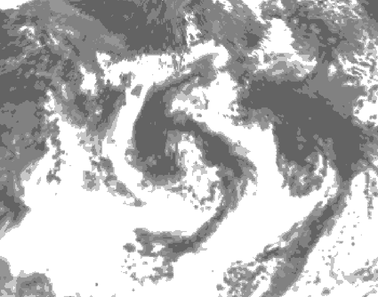 GDPS total cloud 126 hour forecast chart for Canada based on 2026/07/30 1200Z data