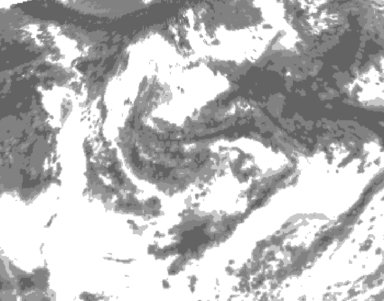 GDPS total cloud 150 hour forecast chart for Canada based on 2026/07/30 1200Z data