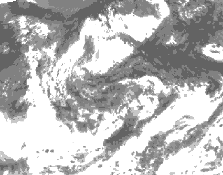 GDPS total cloud 156 hour forecast chart for Canada based on 2026/07/30 1200Z data