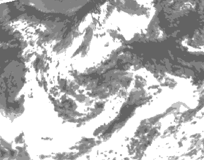 GDPS total cloud 162 hour forecast chart for Canada based on 2026/07/30 1200Z data