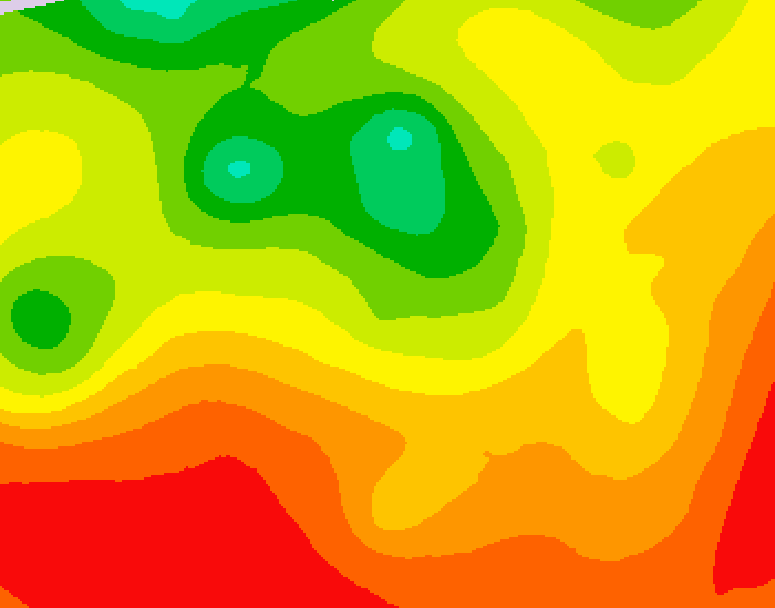 GDPS 500 millibar geopotential height 012 hour forecast chart for Canada based on 2026/07/31 1200Z data
