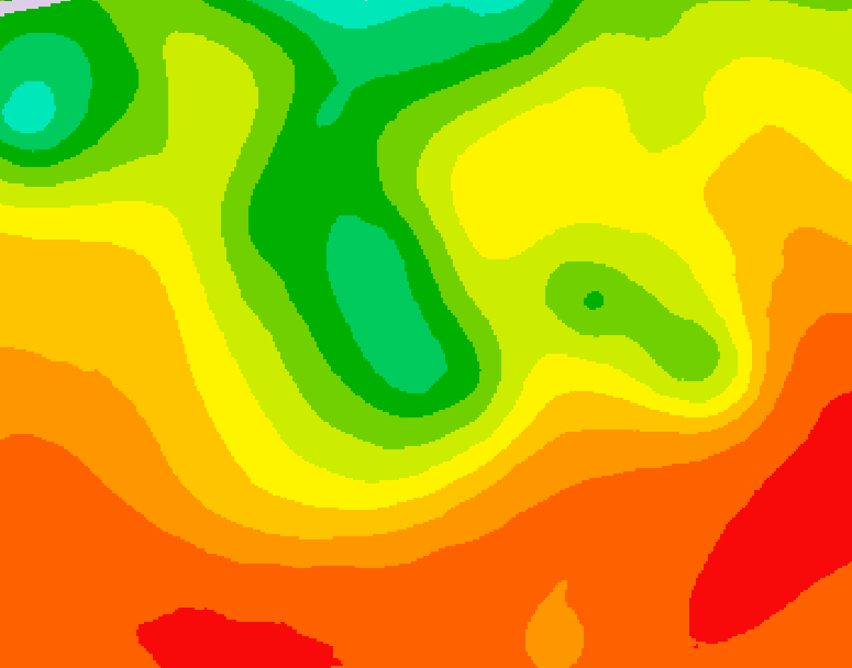 GDPS 500 millibar geopotential height 102 hour forecast chart for Canada based on 2026/07/31 1200Z data