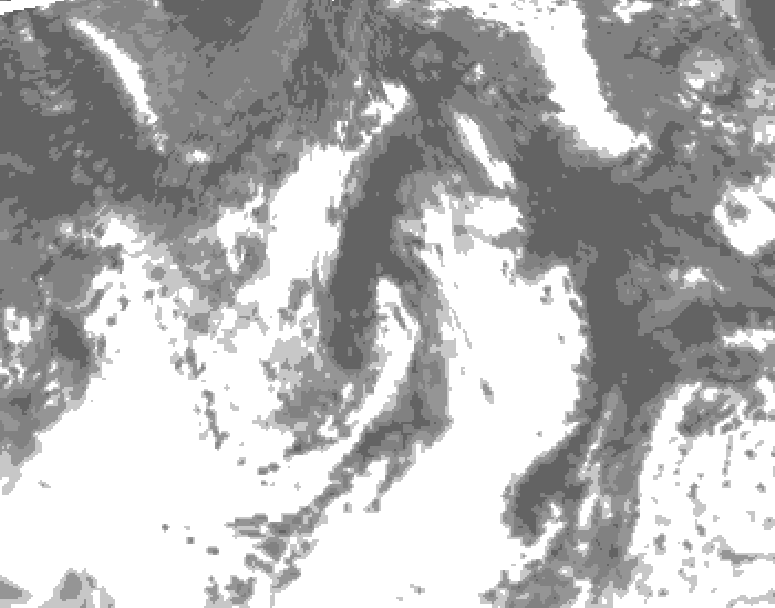 GDPS total cloud 096 hour forecast chart for Canada based on 2026/07/31 0000Z data