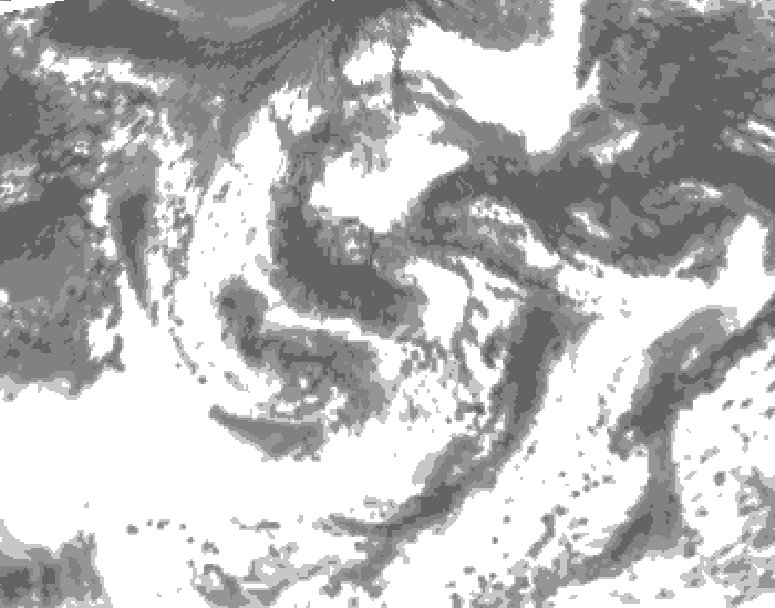 GDPS total cloud 144 hour forecast chart for Canada based on 2026/07/31 0000Z data