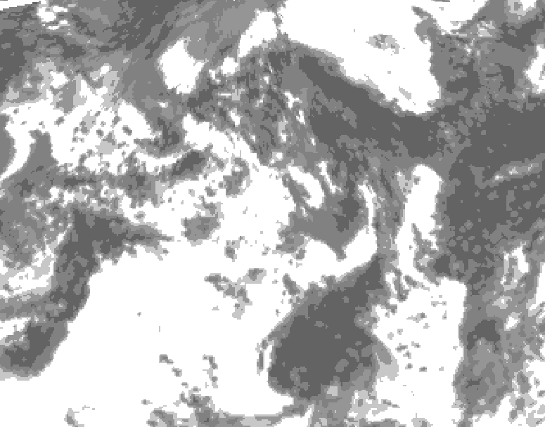 GDPS total cloud 018 hour forecast chart for Canada based on 2026/07/31 1200Z data