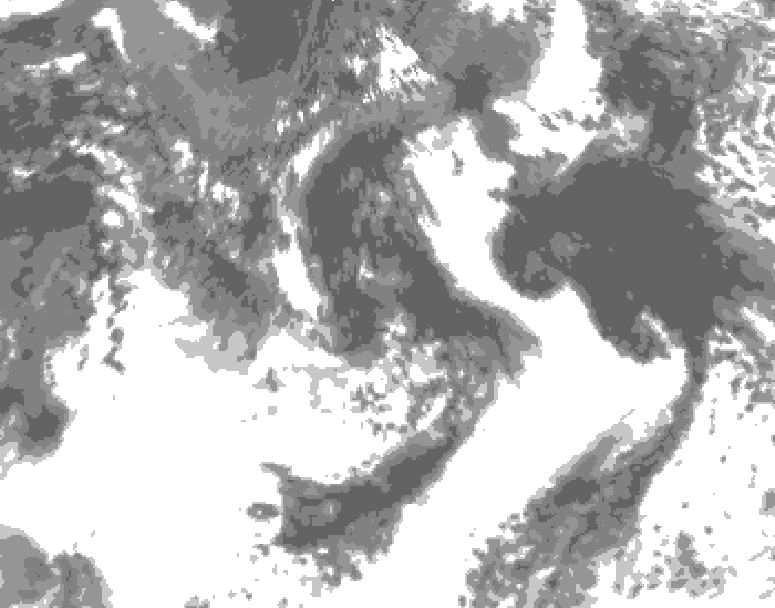GDPS total cloud 102 hour forecast chart for Canada based on 2026/07/31 1200Z data