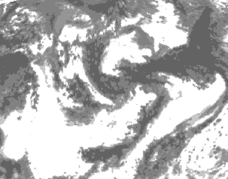 GDPS total cloud 120 hour forecast chart for Canada based on 2026/07/31 1200Z data