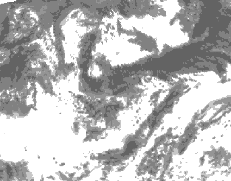 GDPS total cloud 132 hour forecast chart for Canada based on 2026/07/31 1200Z data