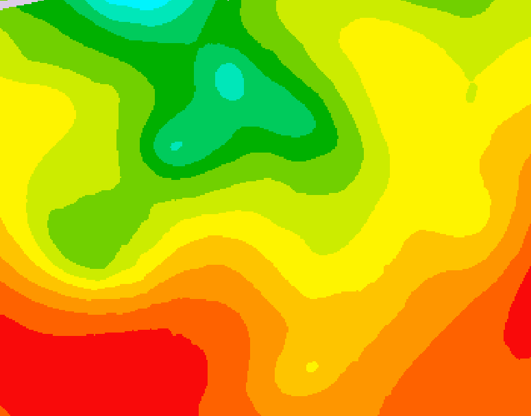 GDPS 500 millibar geopotential height 024 hour forecast chart for Canada based on 2026/08/01 0000Z data