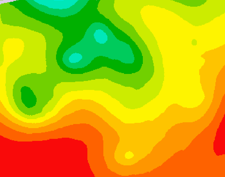 GDPS 500 millibar geopotential height 006 hour forecast chart for Canada based on 2026/08/01 1200Z data