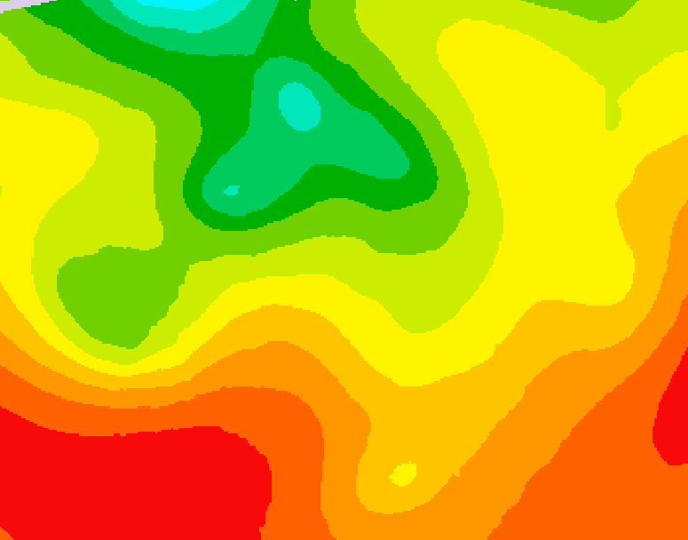 GDPS 500 millibar geopotential height 012 hour forecast chart for Canada based on 2026/08/01 1200Z data