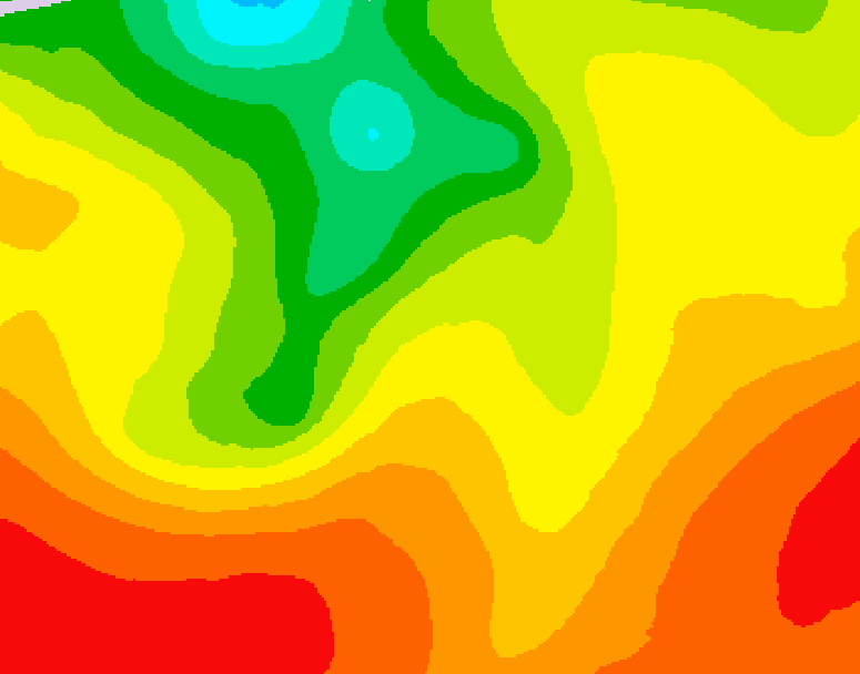 GDPS 500 millibar geopotential height 030 hour forecast chart for Canada based on 2026/08/01 1200Z data