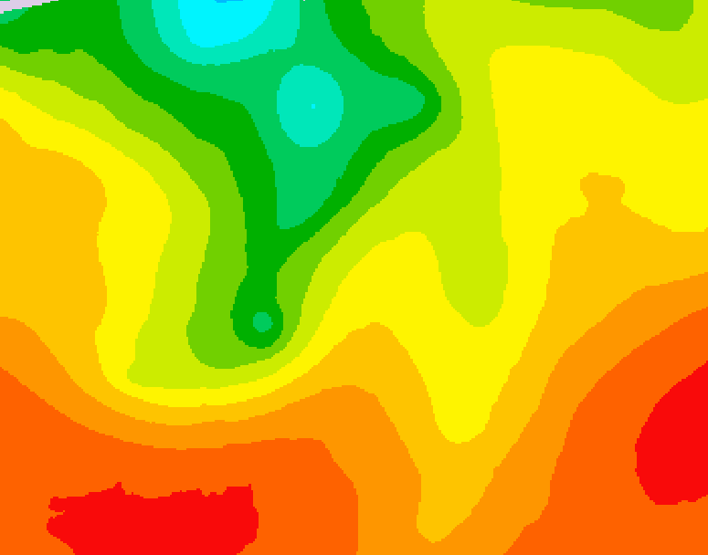 GDPS 500 millibar geopotential height 036 hour forecast chart for Canada based on 2026/08/01 1200Z data