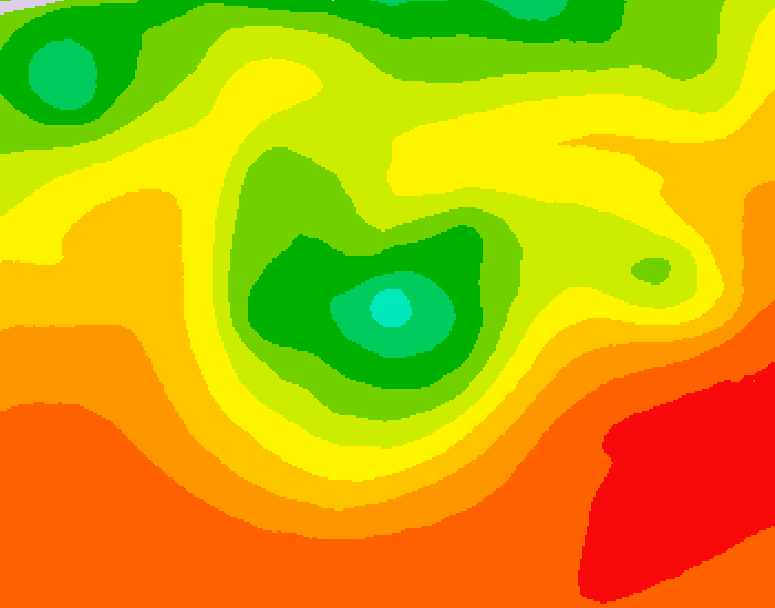 GDPS 500 millibar geopotential height 096 hour forecast chart for Canada based on 2026/08/01 1200Z data