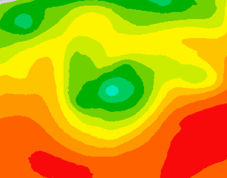 GDPS 500 millibar geopotential height 102 hour forecast chart for Canada based on 2026/08/01 1200Z data