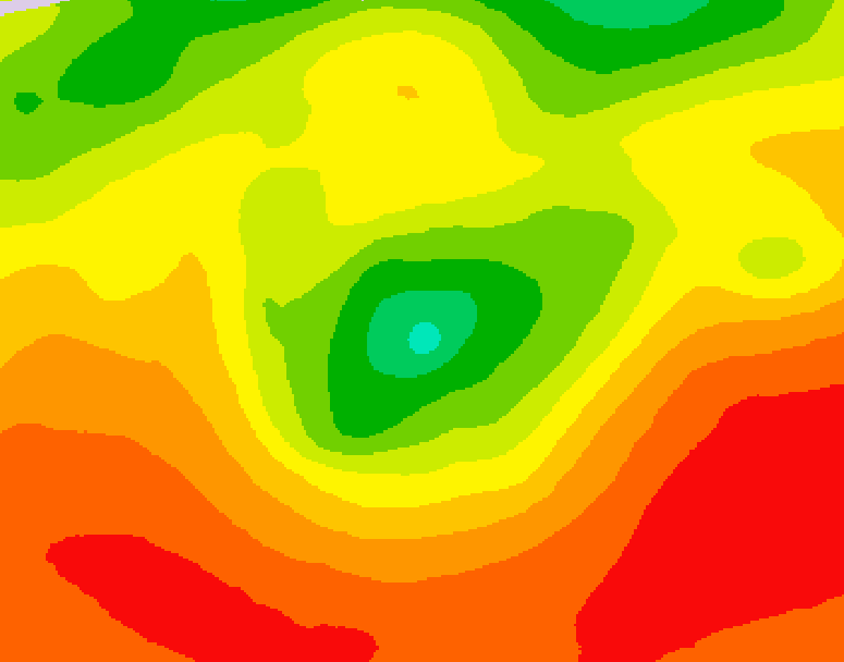 GDPS 500 millibar geopotential height 114 hour forecast chart for Canada based on 2026/08/01 1200Z data
