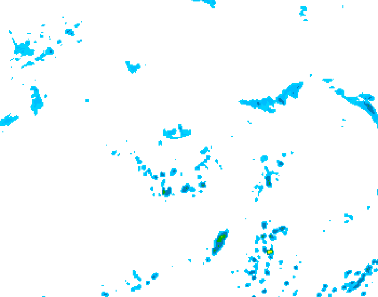 GDPS precipitation 120 hour forecast chart for Canada based on 2026/08/01 0000Z data