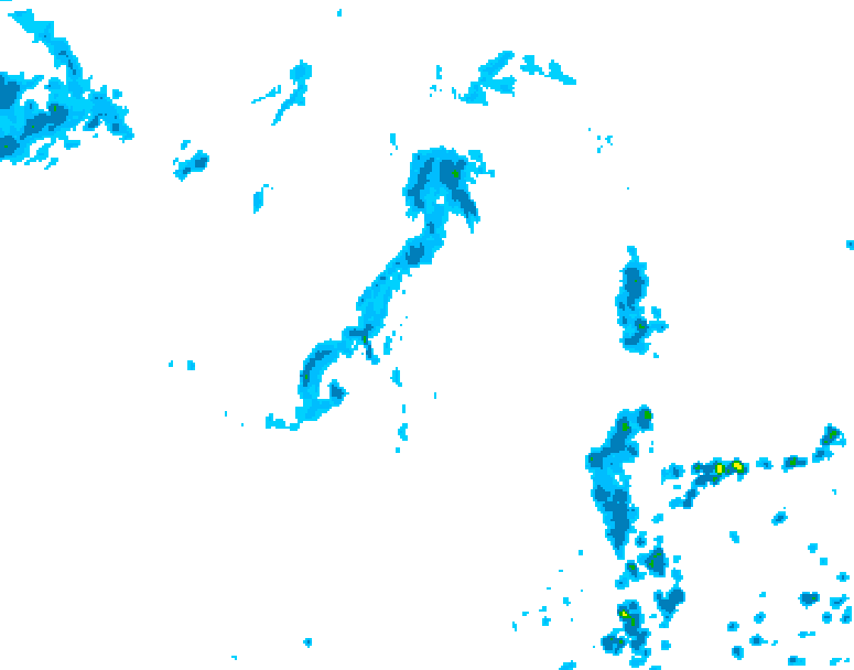 GDPS precipitation 042 hour forecast chart for Canada based on 2026/08/01 1200Z data