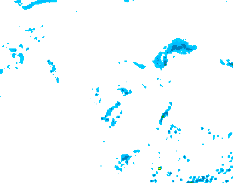 GDPS precipitation 120 hour forecast chart for Canada based on 2026/08/01 1200Z data