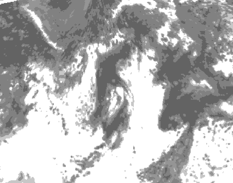 GDPS total cloud 072 hour forecast chart for Canada based on 2026/08/01 0000Z data