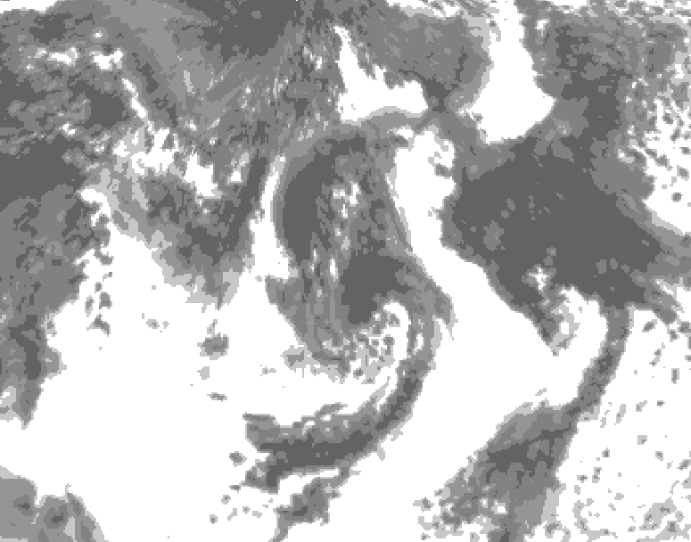 GDPS total cloud 078 hour forecast chart for Canada based on 2026/08/01 1200Z data