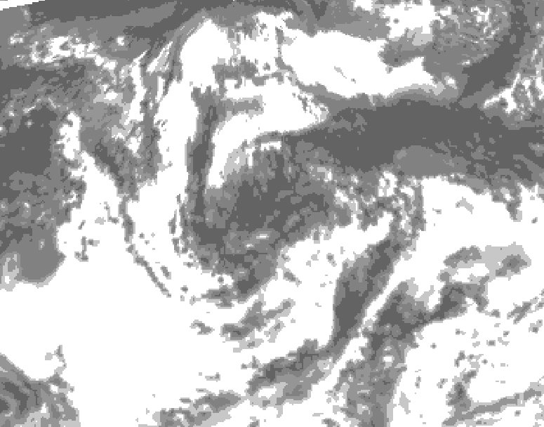 GDPS total cloud 114 hour forecast chart for Canada based on 2026/08/01 1200Z data
