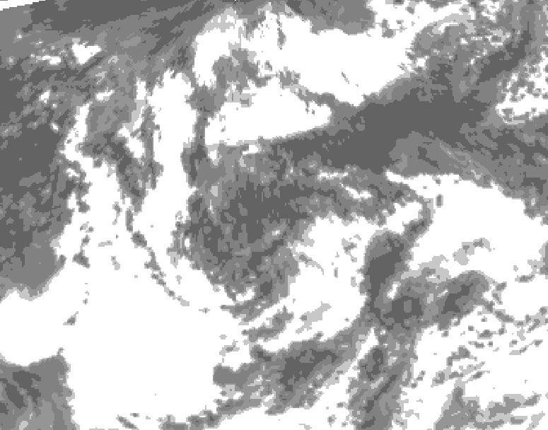 GDPS total cloud 120 hour forecast chart for Canada based on 2026/08/01 1200Z data