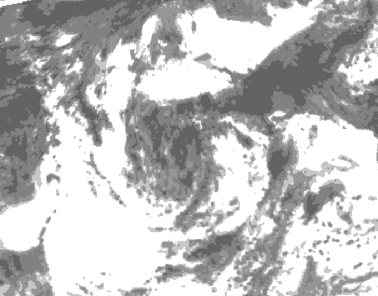 GDPS total cloud 126 hour forecast chart for Canada based on 2026/08/01 1200Z data