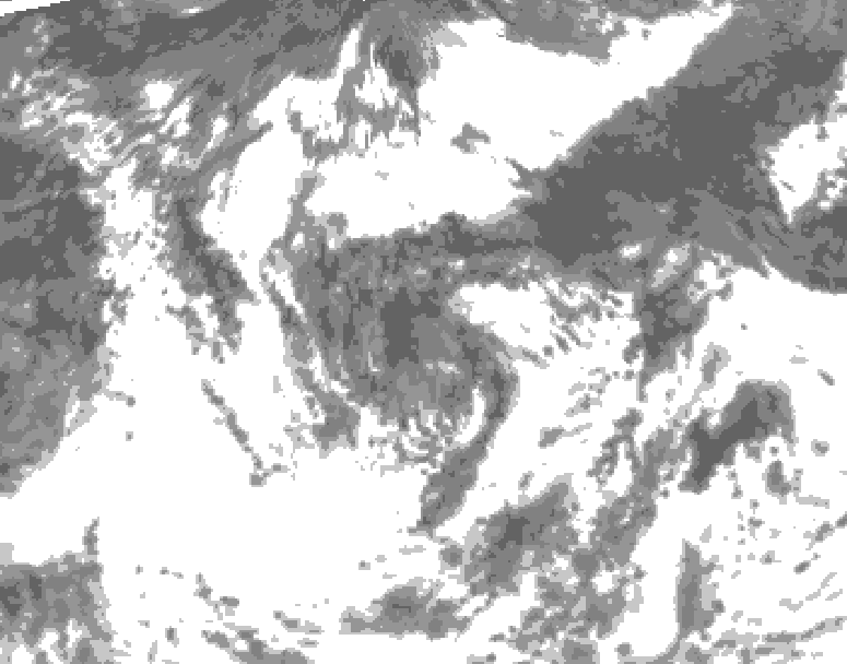 GDPS total cloud 132 hour forecast chart for Canada based on 2026/08/01 1200Z data